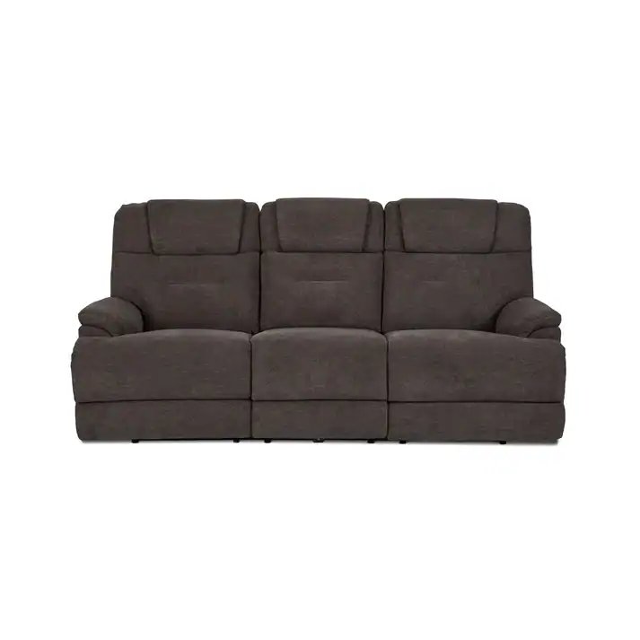 A dark gray Zofa Umber Power Sleep Sofa with plush cushions and padded armrests, shown against a white background.