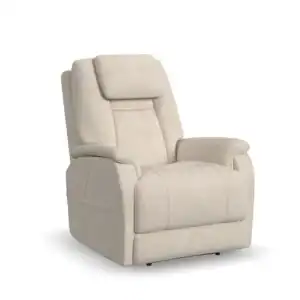 A Model 2 Plus Umber Power Lift Recliner armchair with plush cushioning, a high backrest, and wide armrests, shown on a plain white background.